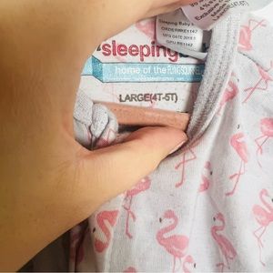 Zipadee Zip Flying Squirrel Flamingo Sleep Sack Transition Size L or 4T-5T